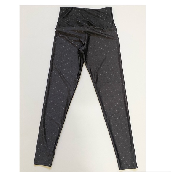 Onzie Grey Mini White Polka Dot High Rise Leggings - Picture 2 of 8